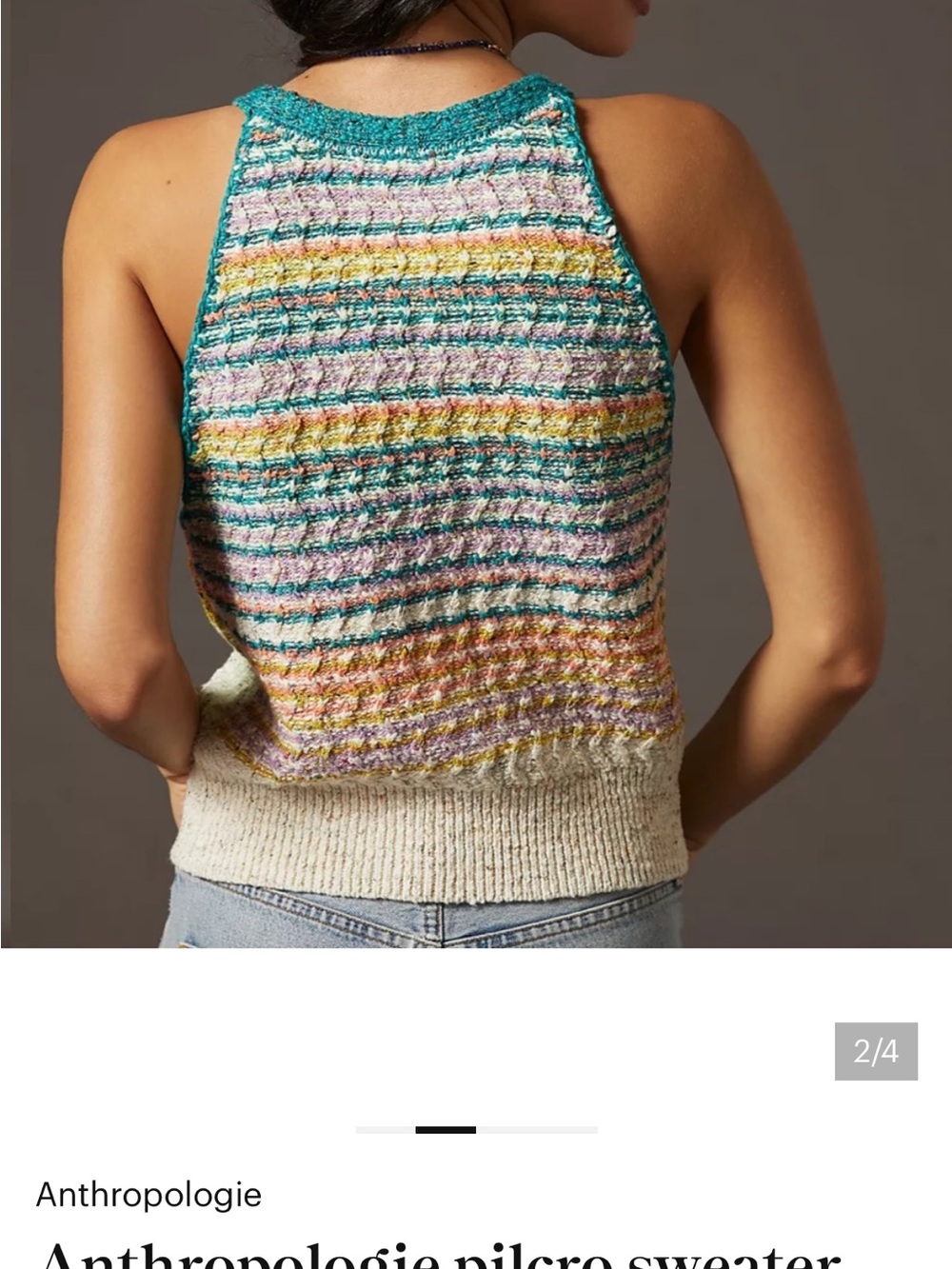 Pilcro Multicolor Gradient Knit Crop Tank - Picture 2 of 10